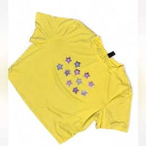 SHEIN Yellow Starry Crop Top